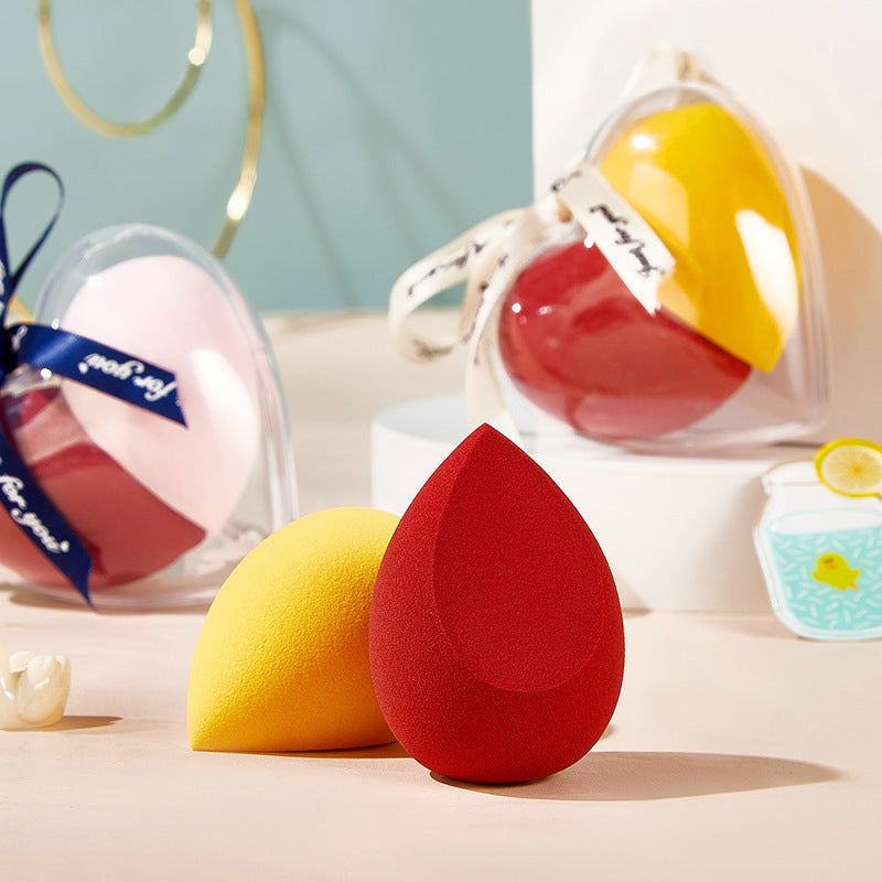 Heart-shaped Two-Tone Make-up Sponge with Gift Box